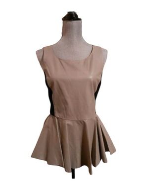 NEW Rebecca Minkoff Tan Peplum Top Lambskin Leather MSRP $498 Size 6